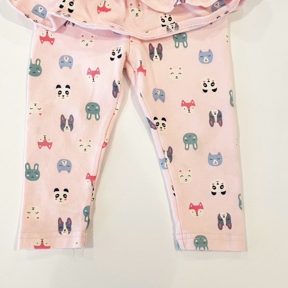 Carter’s 12M polka dot and ruffled animal print leggings - Picture 5 of 11
